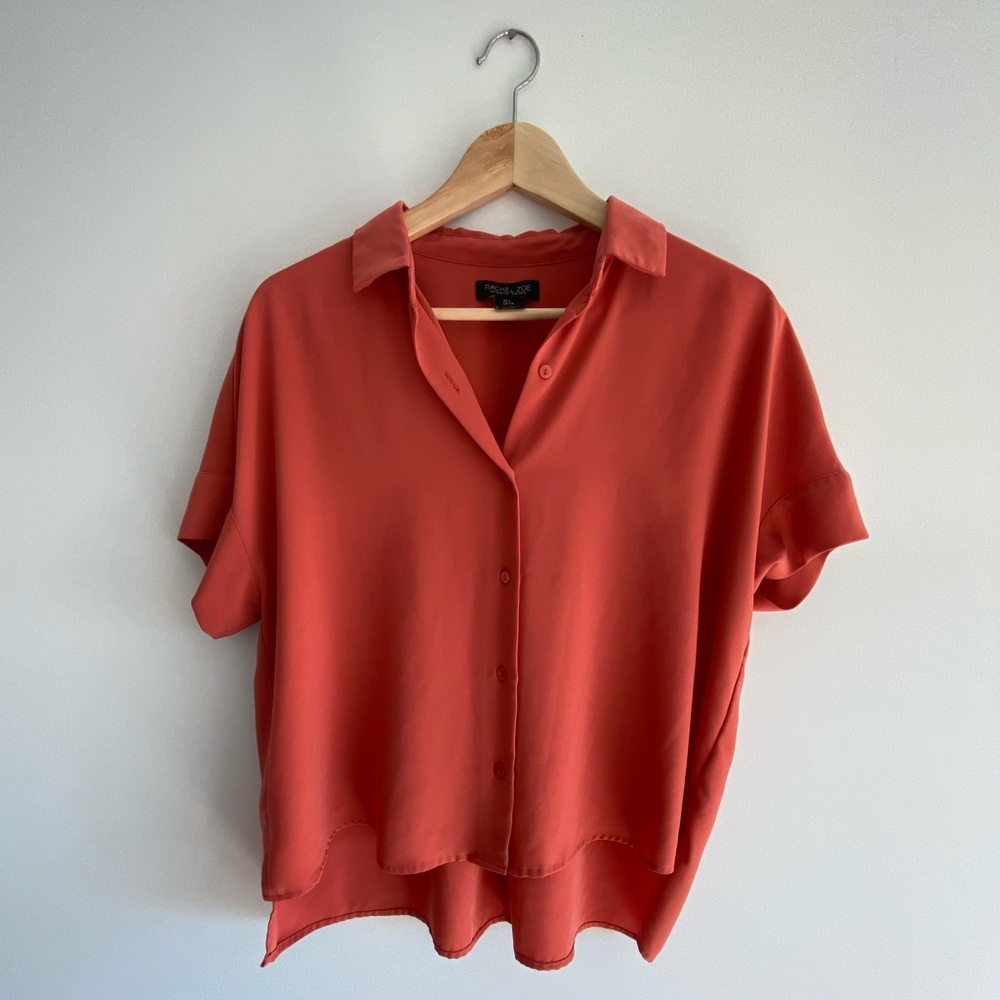 Rachel Zoe Salmon Button Down Top